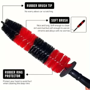 The Motovana Black and Red Rim Brush