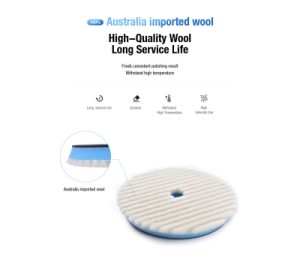 Shine Mate Heavy-Cut Wool Pad T140 3 Inch