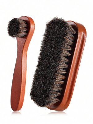 2 pc Leather Brush set