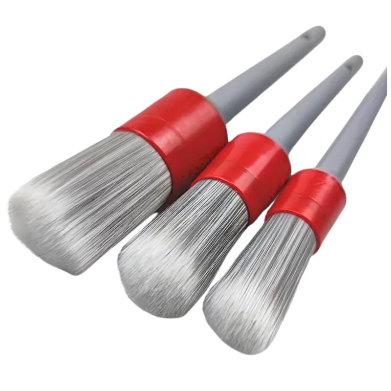 Grey and Red Medium Detailing brushes 3pc